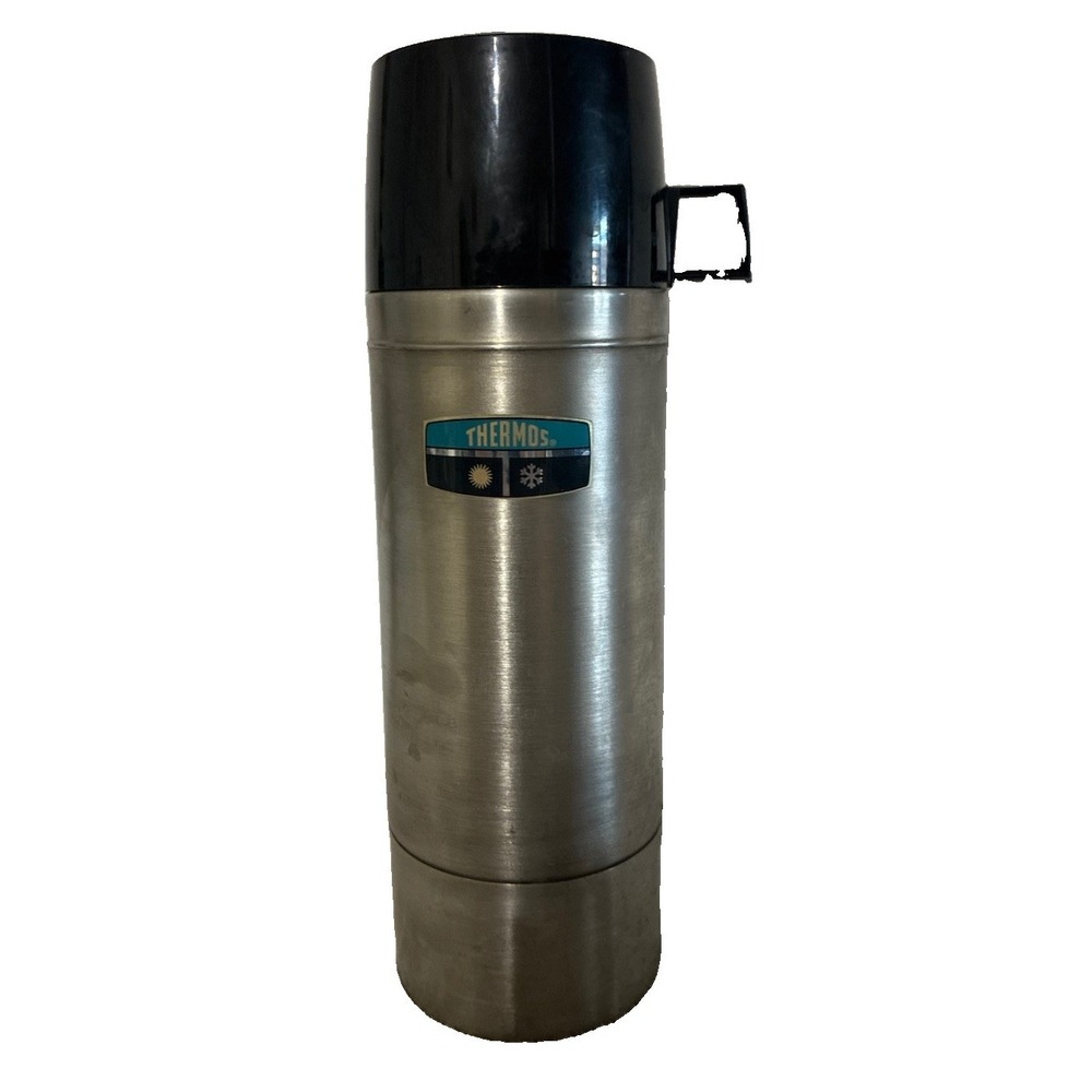 Vintage THERMOS King Seeley 2464S Stainless Steel Vacuum Bottle Quart USA